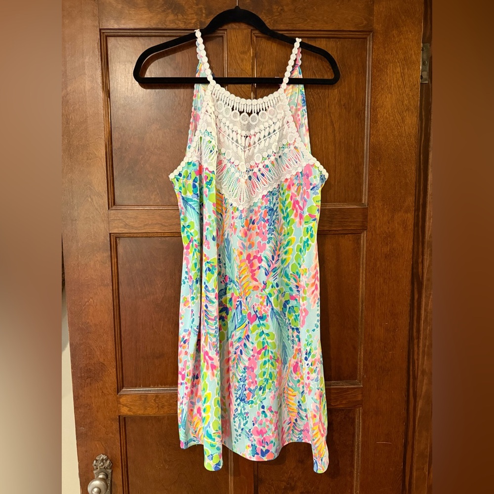 Lilly Pulitzer Crochet Neck A Line Shift Dress